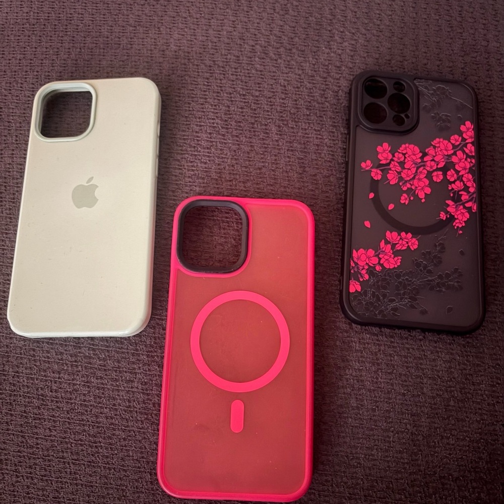 Apple iPhone Case Trio - mint green, Pink, Black Floral